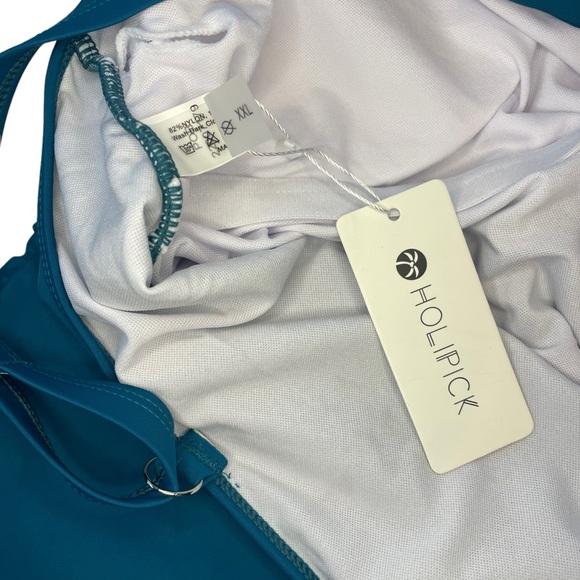 Holipick NWT Women's High Neck One Piece Swimsuit Tummy Control Halter Size XXL - Picture 10 of 14